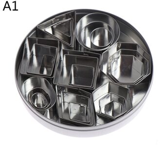 2-4Cm 5/24 Stks/partij Rvs Geometrie Ronde Vierkante Clay Cutter Diy Keramische Aardewerk Polymer klei Craft Cutting Mold A1 Octagon 24stk