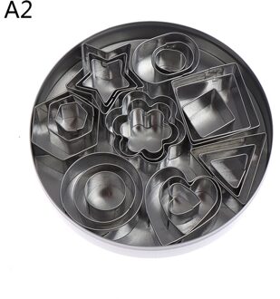 2-4Cm 5/24 Stks/partij Rvs Geometrie Ronde Vierkante Clay Cutter Diy Keramische Aardewerk Polymer klei Craft Cutting Mold A2 zeshoek 24stk