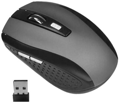 2.4G Draadloze Muis 6 Knoppen 2000DPI Duurzaam Optische Computer Muis Ergonomische Muizen Voor Laptop Universele Computer Randapparatuur Grijs