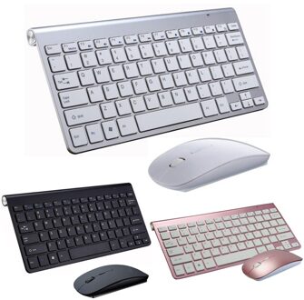 2.4G Draadloze Toetsenbord Muis Combo Mini Toetsenbord En Muis Voor Laptop Notebook Pc Computer Mac Desktop Windows Smart tv PS4 wit Keyboard muis