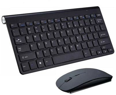 2.4G Draadloze Toetsenbord Muis Combo-Set Bluetooth 3.0 Slanke Draadloze Toetsenbord (Willekeurige Muis Kleur) voor Laptop Mac Desktop Pc zwart