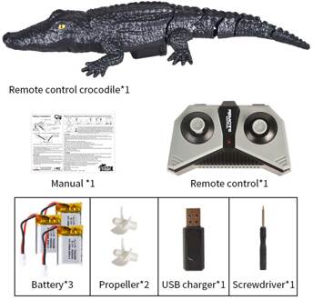 2.4G Rc Krokodil Elektrische Rc Boot Gag Funny Toy High-Speed Waterdichte Afstandsbediening Waterscooters Speelgoed Voor Zomer water Fun 3x accu