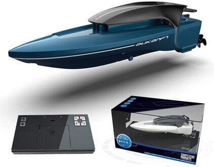 2.4G Roeien Boten Zomer Water Modelvliegtuigen Speelgoed Afstandsbediening Mini Hoge Snelheid Speedboot Rc Boot Jongen Kind speelgoed CT0124 Blauw