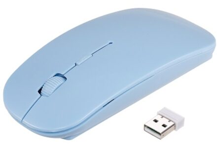 2.4G Wireless Mouse Portable Ultra-thin Mute Mouse 4 Keys Wireless Optical Mouse 1600DPI for Desktop Computer Laptop Blue