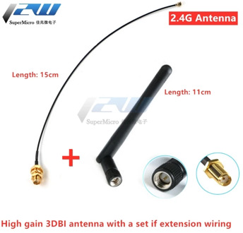 2.4GHz 3dBi WiFi 2.4G Aerial Antenna,SMA-KY,Male Wireless Router + 15cm PCI U.FL IPX to SMA-KY, ESP8266 ESP32 Male Pigtail Cable