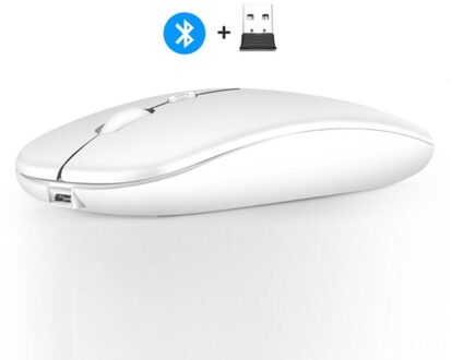 2.4Ghz Draadloze Muizen Met Usb-ontvanger 1600Dpi Gaming Mouse Voor Computer Pc Laptop Bluetooth Muis Gamer Raton Inalambrico mini wit