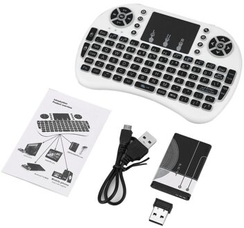 2.4Ghz Draadloze Toetsenbord Voor Android Tv Box Pc Laptop 92 Sleutels Dpi Verstelbare Draadloze Toetsenbord Backlight Met Touchpad Muis