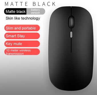 2.4Ghz Ontvanger Bluetooth 5.0 1600Dpi Draadloze Oplaadbare Mute Gaming Muizen Voor Macbook Laptop Computer Pc Accessoires zwart