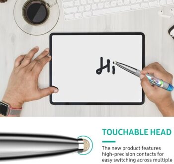 2.4GHz Optical Pen Mouse Left & Right Hands Rechargeable Wireless Optical Pocket Pen Mouse Wireless Dual Right Keys Grey