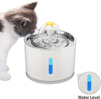 2.4L Automatische Huisdieren Water Fontein Kat Hond Drinkbak Feeder Katten Water Dispenser LED Filter Purifier Veiligheid Survival Tool B USB zonder Supply