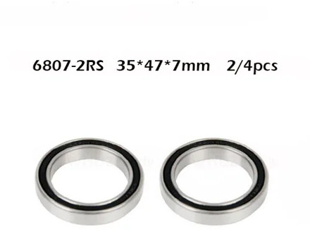 2/4Pcs 6807-2RS 6807RS 6807rs 6807 rs Deep Groove Ball Bearings 35x47x7mm Free shipping High Quality