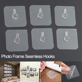2/4Pcs Photo Frame Painting Picture Poster Clock No Drill Seamless Strong Self Adhesive Hook Holder Wall Hanger Hanging Kits