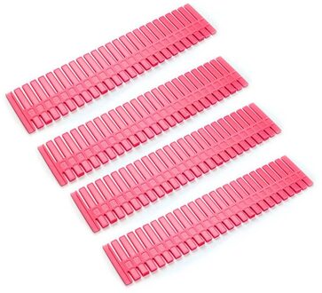 2/4Pcs Plastic Diy Grid Lade Verstelbare Separator Divider Kabinet Diy Grid Huishoudelijke Benodigdheden Organizer Gereedschap 4stk-rood