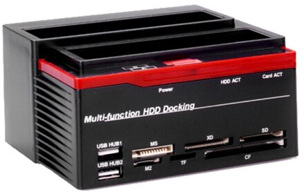 2.5/3.5 "Sata Ide Hdd Docking Station 2 Poorten Usb 2.0 Hub Usb 3.5 Clone Behuizing Ms/m2/Xd/Cf/Tf Hub Kaartlezer Eu/Us/Uk