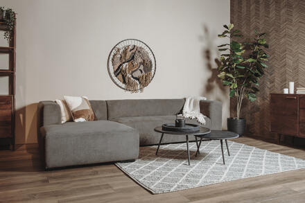 2,5-zits Loungebank 'Moiré' Links, kleur Grijs