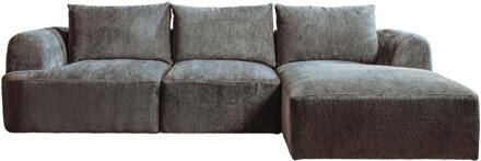 2,5-zits Loungebank 'Richard' Rechts, Chenille, kleur Grijs