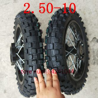 2.50-10 Voor of Achter Velgen banden Wielen voor Trail Off Road Motocross Mini 2.50-10 10 "velgen banden voorkant wiel 6202