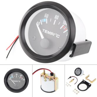 2 "52 Mm 12V 40 ~ 120℃ Universal White Led Elektrische Auto Water Temp Gauge Meter Met Temperatuur sensor