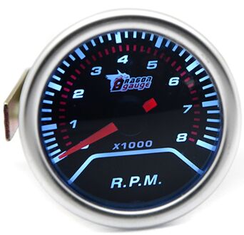 2 "52 Mm Universal Toerenteller Rpm Auto Gauge Meter Auto Wit Led 0-8000 Rpm Voor 4 6 8 Cilinders
