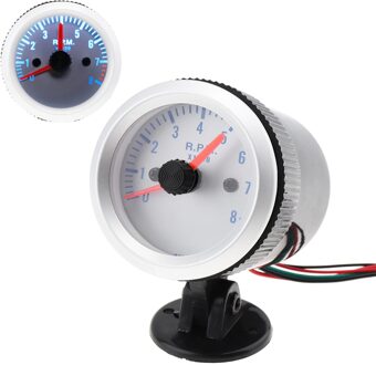 2 "52Mm 0-8000Rpm Universal Duurzaam Blauw Licht Toerenteller Tach Gauge Met Houder Cup geschikt Voor Auto