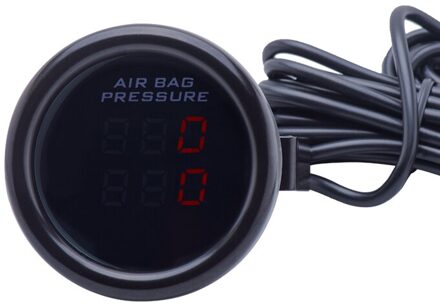 2 ''52Mm Dual Display Luchtvering Gauge Air Ride Luchtdrukmeter 20Bar 220Psi Met 2Pcs 1/8NPT Sensoren En 2M Draad rood