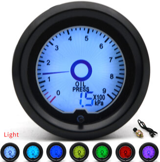 2 "52Mm Olie Druk Gauge 7 Kleur Racing Gauge Lcd Digitale Display Auto Meter Meerdere Kleuren Olie Druk