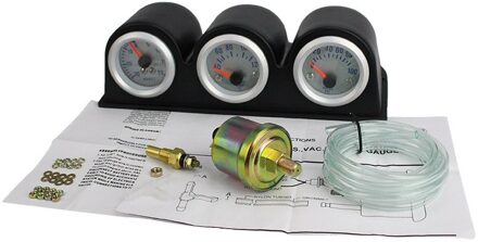 2 ''52Mm Triple Gauge Kit Turbo Boost Water Temperatuur Olie Druk Gauge Auto Meter