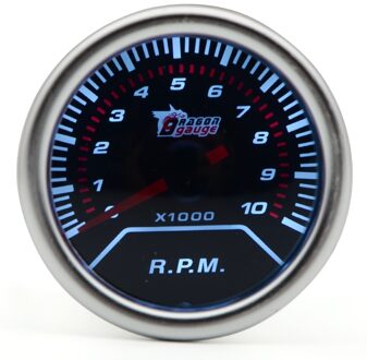 2 "52Mm Universal Toerenteller Auto Gauge 0-10000 Rpm Meter Auto Witte Led