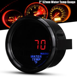 2 ''52Mm Universele Auto Water Temperatuur Digital Gauge 70-300 Fahrenheit Led Display 12V Auto Water temper Meter Met Sensor