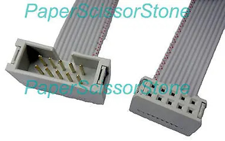 2.54mm Pitch 10 Pin Wire IDC Flat Ribbon Extension (Male - Female) Cable 12 Inch