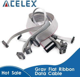2.54MM pitch 30CM JTAG ISP AVR Download Cable Wire FC-6/10/14/16/20/40P PIN Connector Gray Flat Ribbon Data Cable