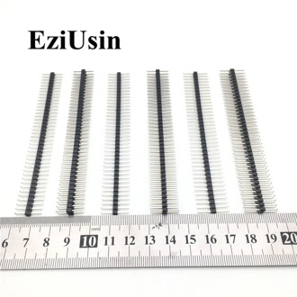 2.54mm Single Double dual Row Male 14/15/17mm PCB Pin Header Connector Pinheader 1*40p 2*40p Same length both sides For Arduino