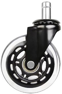 2.5Inch/3Inch Pu Universele Wiel Borgring Caster Zwart Sterke Dragende Transparante Wiel Bureaustoel Stille Wiel 3duim 10X22