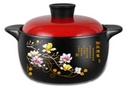 2.5L Koreaanse Hittebestendig Soep Braadpan Hoge Temperatuur Open Vlam Gas Hittebestendige Porselein Braadpan MK2.5L orchidee