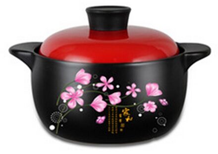 2.5L Koreaanse Hittebestendig Soep Braadpan Hoge Temperatuur Open Vlam Gas Hittebestendige Porselein Braadpan MK2.5L Wealth bloem