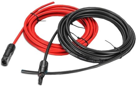 2.5Mm 14 Awg 1 Paar Zonnepaneel Verlengkabel Koperdraad Zwart En Rood Met Voor Connector Solar Pv kabel 5M plus 5M