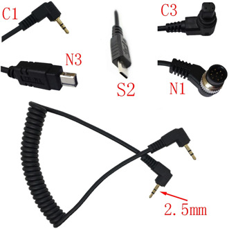 2.5mm Remote Shutter Release Cable Connecting Cord C1 C3 N1 N3 S2 For Canon Nikon Sony Pentax