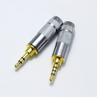 2.5mm Stereo Audio Jack 3 Pole 4 Pole Male Connector Solder for Headphones Speaker Cable Adapter With Metal Shell