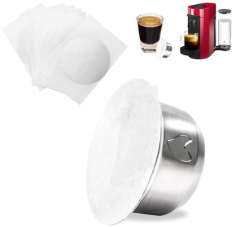 2.5Oz Hervulbare Vertuo Koffie Capsules Herbruikbare Koffie Pod Met 30 Folie Deksels Voor Vertuoline GCA1 En Delonghi ENV135
