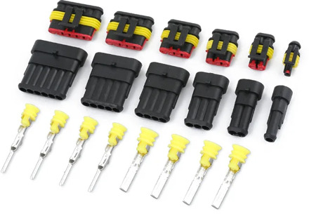 2-5sets Kit 2 pin 1/2/3/4/5/6 pins Way AMP Super seal Waterproof Electrical Wire Connector Plug for car waterproof connector