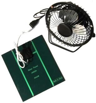 2.5W 5V Zonnepaneel Aangedreven Ventilator Draagbare Usb Ventilator 4 Inch Ventilator Voor Outdoor Reizen Vissen home Office