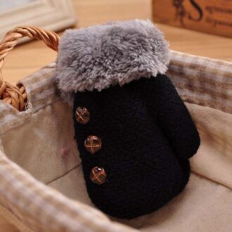 2-5Y Kids Jongens Winter Verdikking Handschoenen Baby Jongens Meisjes Warme Handschoenen Kinderen Heavy Breien Handschoen Solid Button Wanten
