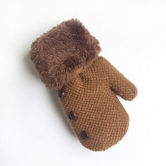 2-5Y Kids Jongens Winter Verdikking Handschoenen Baby Jongens Meisjes Warme Handschoenen Kinderen Heavy Breien Handschoen Solid Button Wanten