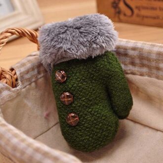 2-5Y Kids Jongens Winter Verdikking Handschoenen Baby Jongens Meisjes Warme Handschoenen Kinderen Heavy Breien Handschoen Solid Button Wanten