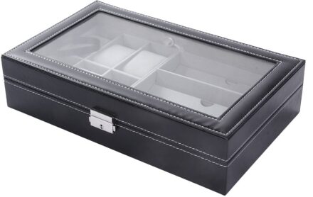 2/6/10/12 Gordt Leer/Koolstofvezel Luxe Horloge Doos Sieraden Opbergdoos Organisator Voor Ringen Armband display Houder Case ZG828400