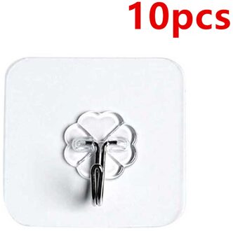 2/6/10Pcs Hanger Haak Zuignap Zelfklevende Muur Vacuüm Sucker Heavy Badkamer Transparentload Rek Roestvrij Staal transparante 10stk