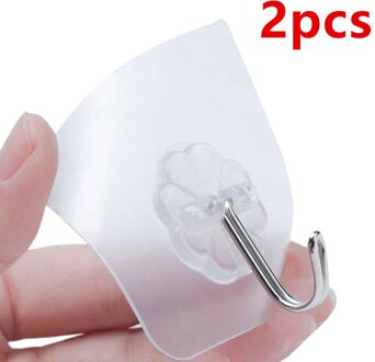 2/6/10Pcs Hanger Haak Zuignap Zelfklevende Muur Vacuüm Sucker Heavy Badkamer Transparentload Rek Roestvrij Staal transparante 2stk