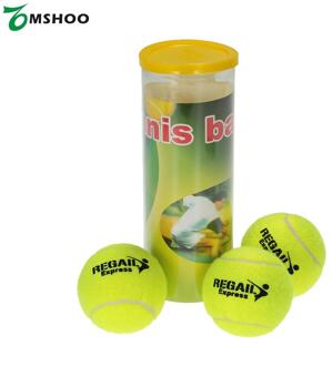 2.6 Inches 3-Ballen Training Tennisbal Hoge Elastische 65mm Diameter Latex Tennisbal Hond Training Retriever Natuur rubberen Ballen