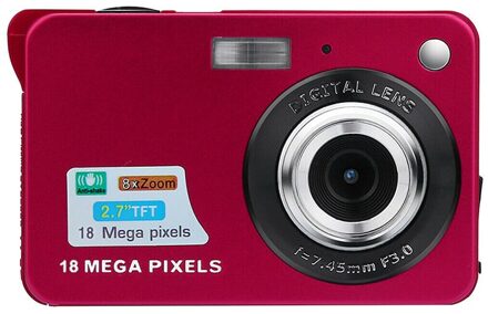 2.7Inch Tft Lcd Hd Scherm Digitale Camera Anti-Shake Gezichtsdetectie Camcorder Jhp-Best rood