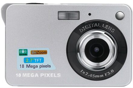 2.7Inch Tft Lcd Hd Scherm Digitale Camera Anti-Shake Gezichtsdetectie Camcorder Jhp-Best zilver